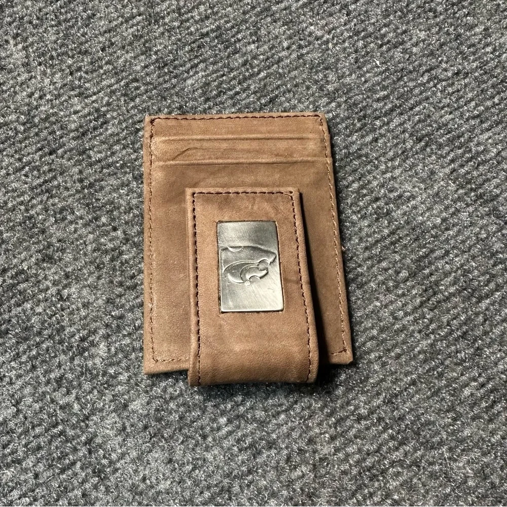 NIB Kansas State Wildcats Leather Wallet with Money Clip